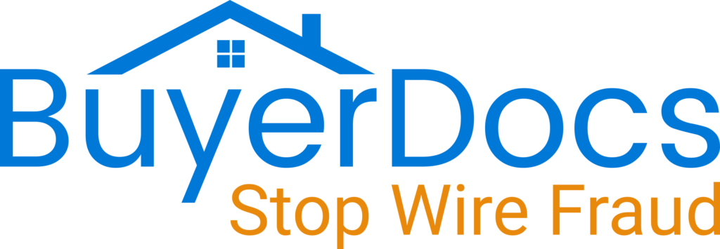 BuyerDocs logo in blue with "Stop Wire Fraud" in orange