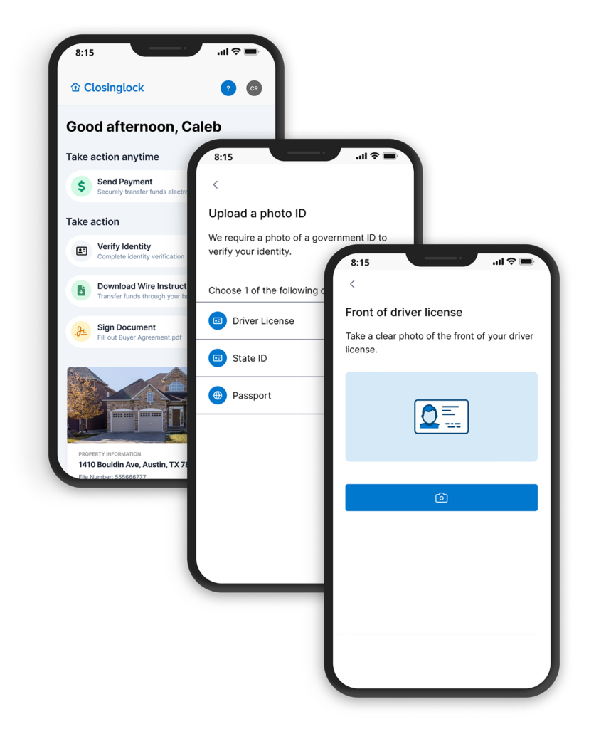 Identity verification screenshots