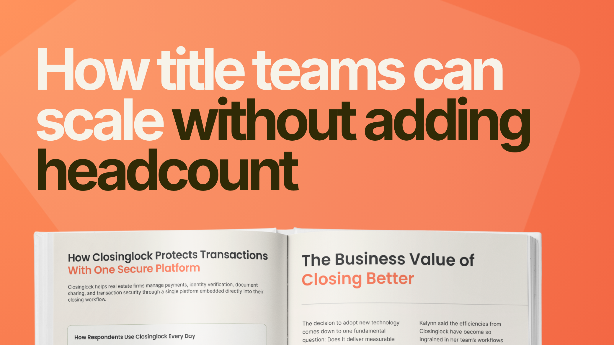 How title teams can scale without adding headcount, with pages from a Closinglock report on title company efficiency
